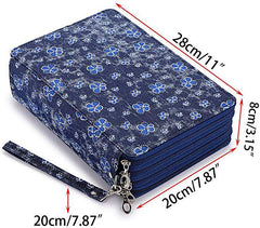 Multifunction 200 Slot Portable Colored Pencil Case Waterproof Leather Pencil Bag