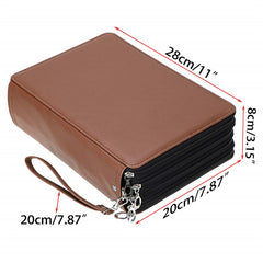 Multifunction 200 Slot Portable Colored Pencil Case Waterproof Leather Pencil Bag