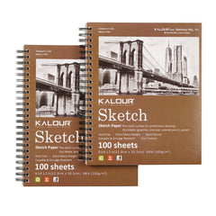 2 Books Pack 9*12inch 100 Sheets Spiral Sketch Book Stationery Drawing Pad Professional Art Painting Sketch Book