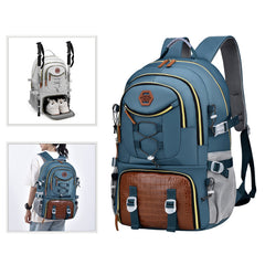 Outdoor Hiking Camping Travel Backpack Men's School Backpack  Large Capacity Sports Bags With Shoes Pocket