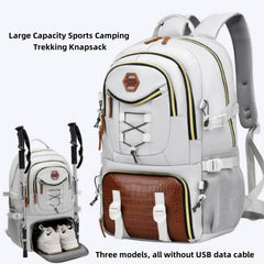 Outdoor Hiking Camping Travel Backpack Men's School Backpack  Large Capacity Sports Bags With Shoes Pocket