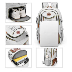 Outdoor Hiking Camping Travel Backpack Men's School Backpack  Large Capacity Sports Bags With Shoes Pocket