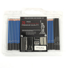 26Pcs Sketch Pencil Set Drawing Set With Charcoal Graphite Stick Eraser Stationery