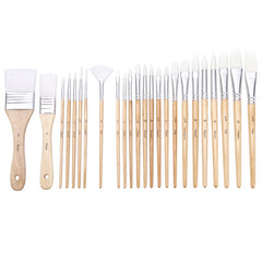 24PCS Paint Brushes Set Kit Artist Professional Nylon Hair Round Brushes With anvas Carry Case