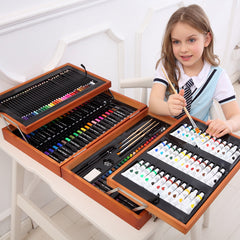 174Pcs Art Sets With Wooden Box Watercolor Pen Sets Crayon Painting Set