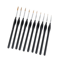 10 Pcs Set Extra Fine Tip Paint Brush Set Miniature Detail Paint Brush With Wood Handle