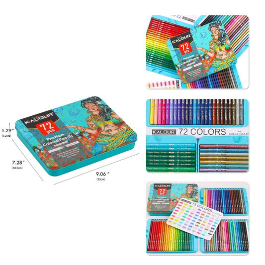 72pcs Oil Colored Pencils Set Soft Core Lead Vibrant Colors Pencil Set