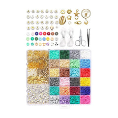 Polymer Clay Flat Beads Set 24 Colors 6MM ewelry Making Kit