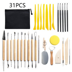 Pottery Clay Sculpting Tools Pottery Carving Tool Kit With Carrying Case Bag