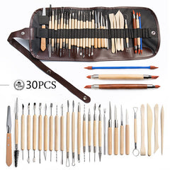 Pottery Clay Sculpting Tools Pottery Carving Tool Kit With Carrying Case Bag