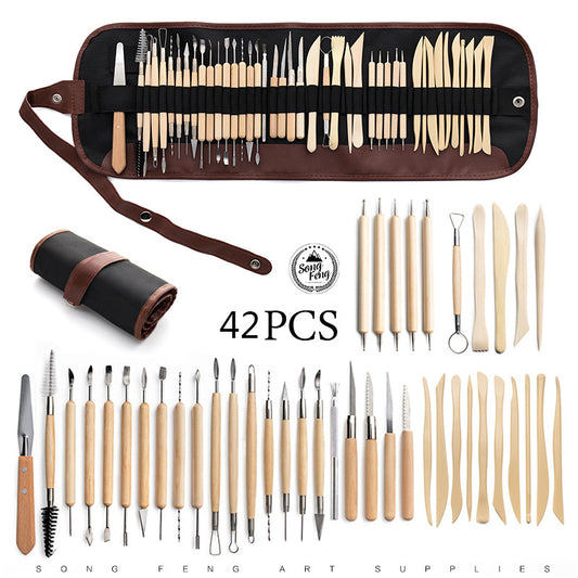 Pottery Clay Sculpting Tools Pottery Carving Tool Kit With Carrying Case Bag