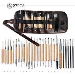 Pottery Clay Sculpting Tools Pottery Carving Tool Kit With Carrying Case Bag