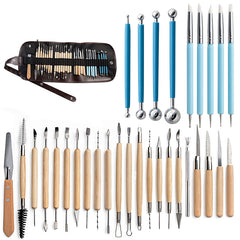 Pottery Clay Sculpting Tools Pottery Carving Tool Kit With Carrying Case Bag