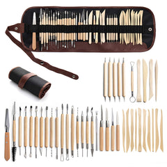 Honeylives Pottery Clay Sculpting Tools Pottery Carving Tool Kit With Carrying Case Bag