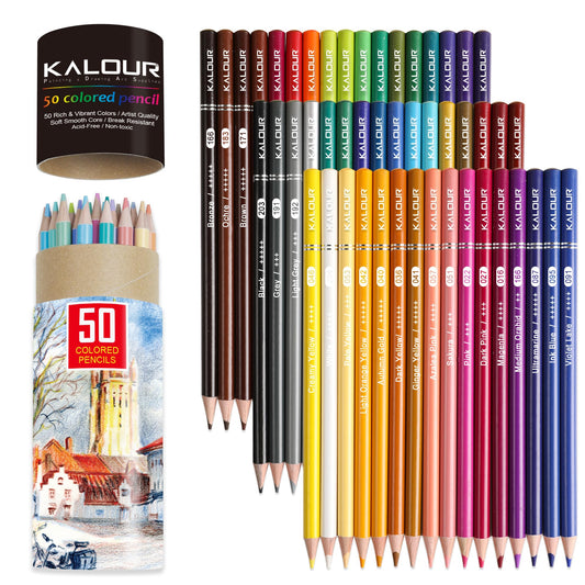 Premium Colored Pencils Set 50pcs Artists Soft Core With Vibrant Color For Layering Blending Shading