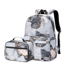 Print Backpack 2pcs Set Waterproof Girls Kid School Backpack With Lunch Bag Set