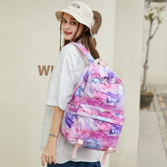 Print Backpack 2pcs Set Waterproof Girls Kid School Backpack With Lunch Bag Set