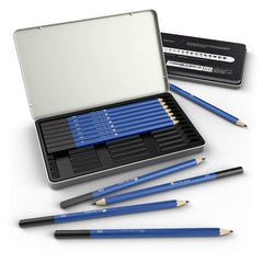 Drawing Sketch Pencils 12Pcs Set With Iron Box
