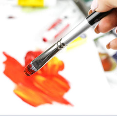 10pcs Professional Acrylic Paint Brushes Set With Synthetic Nylon Tips
