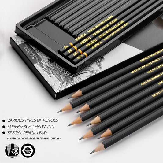 12 Pcs Art Pencils Graphite Shading Pencils Set Sketching Pencil Set