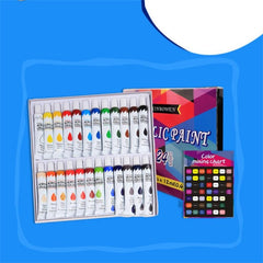 1 set Acrylic Art Paint Set 24 Color Aluminum Tube Paint Hand-painted Wall Painting 12ml DIY Waterproof Paint Set Kids Painting Tool Set