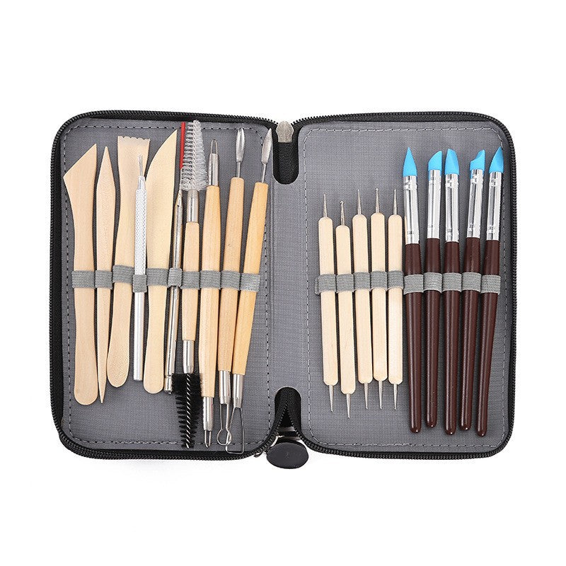 42 Clay Sculpting Tool Wooden Handle Pottery Carving Tool Kit