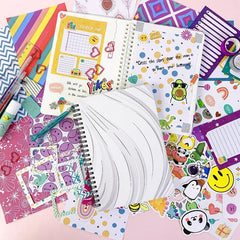 Scrapbook Stationery Set Stickers Children's Notebook Pastel Purple Journal