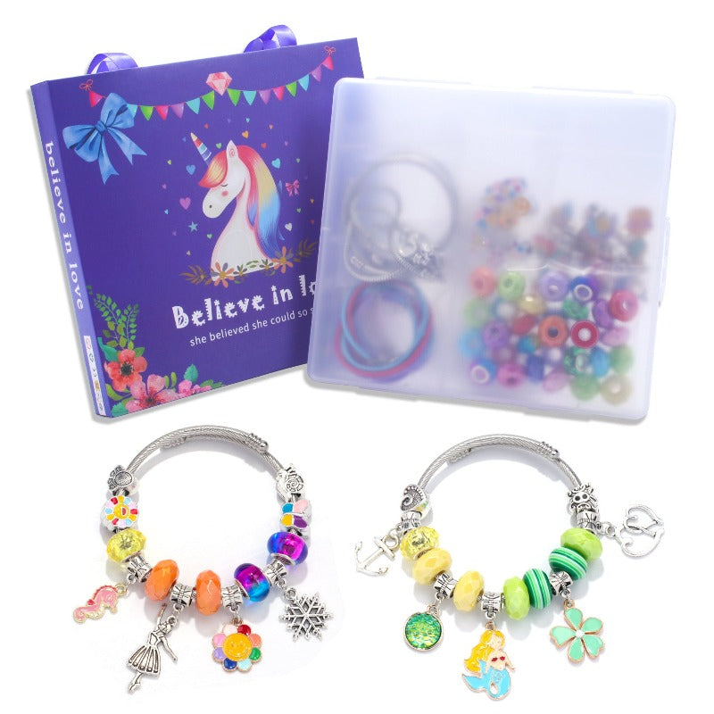 Unicorn Charm Beaded Bracelets Set DIY Jewelry Making Kit