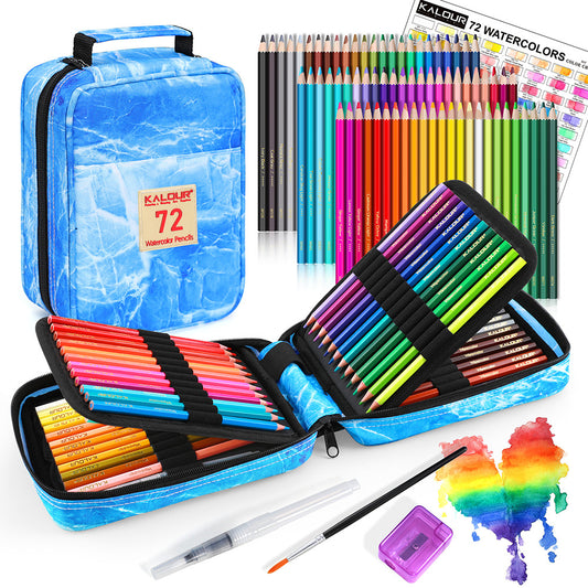 Water-Soluble Colored Pencils Set 72 Colors Professional Color Pencils Set With Pencil Bag