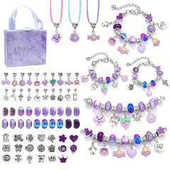 Charm Bracelet Neckalce DIY Jewelry Making Kit With Beads Pendants
