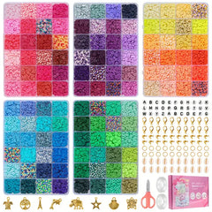 12000pcs Polymer Clay Disc Beads Set Jewelry Making Kit