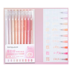 0.5mm Morandi Neutral Color Pen Set 9pcs/pack Morandi Color Student Markers