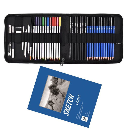 40 PCs Water Soluble Colored Pencil Painting Kit 41 PCs Sketch Color Lead Suit Student Art Painting Kit Art Supplies