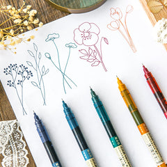 0.5mm Color Ink Rollerball Pen Blue Orange Straight Liquid Gel Pens School Office Roller Ball Point Pen Cute Stationery Supplies