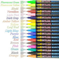 12/18colors Double Line Metallic Marker Pen DIY Album Scrapbooking Painting Sliver Glitter Outline Art Markers