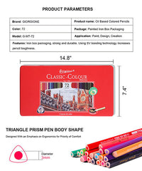 72 Colors Professional Oil Based Colored Pencils