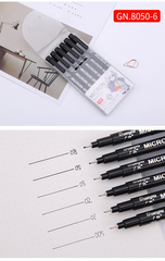 Refillable Black Ink Fineliner Waterproof Drawing Marker Pen Set