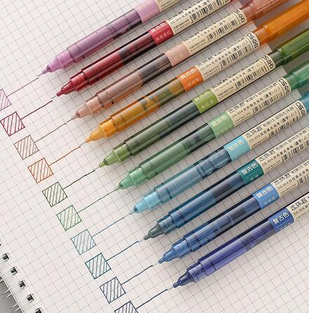 0.5mm Color Ink Rollerball Pen Straight Liquid Gel Pens