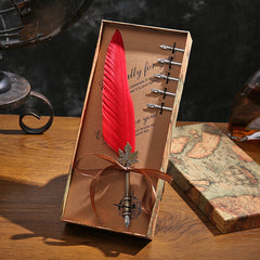 English Calligraphy Feather Dip Pen Classical Fountain Pen 1Set Feather Pen Box with 5 Nib Stationery Gift Wedding Gift Creative