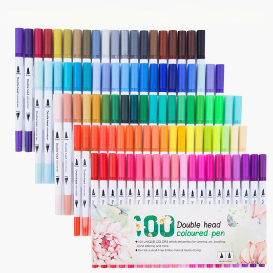 12/24/36/48/60 PCS Colored Art Sketching Markers Drawing Set Double-head Watercolor paint brush pen Diary supplies Stationery