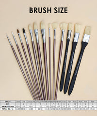 13 Pcs High Quality Bristle & Fox Hair Paint Brush Set