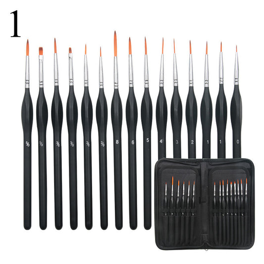 15Pcs Art Miniature Paint Brush Pen Set Nylon Hair brushes