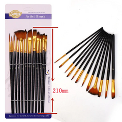 12pcs Acrylic Paint Brushes Set Nylon Hair Artist Paintbrushes Professional Painting Brushes