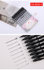 Refillable Black Ink Fineliner Waterproof Drawing Marker Pen Set