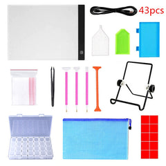 5D Diamond Painting Tools Kit With A4 Painting Led Drawing Board Pad Adjustable Brightnes,Clips and Diamond Painting Tools