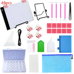5D Diamond Painting Tools Kit With A4 Painting Led Drawing Board Pad Adjustable Brightnes,Clips and Diamond Painting Toolsf