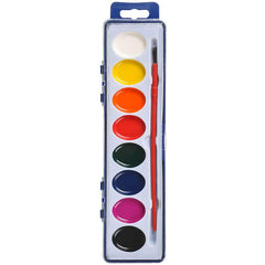 8 Colors Watercolor Paint Set Washable Watercolor Paint Set with Paint Brushes For Kids and Adults Drawing Coloring Painting, Washable Paint for Classroom, Parties, Kindergarten and Art Activities