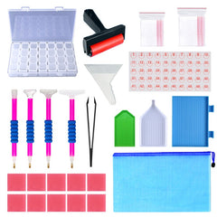 77Pcs 5D Diamonds Painting Tools and Accessories Kits with Diamond Painting Roller and Diamond Embroidery Box for Adults or Kids for Kids or Adults to Make Diamond Painting Art