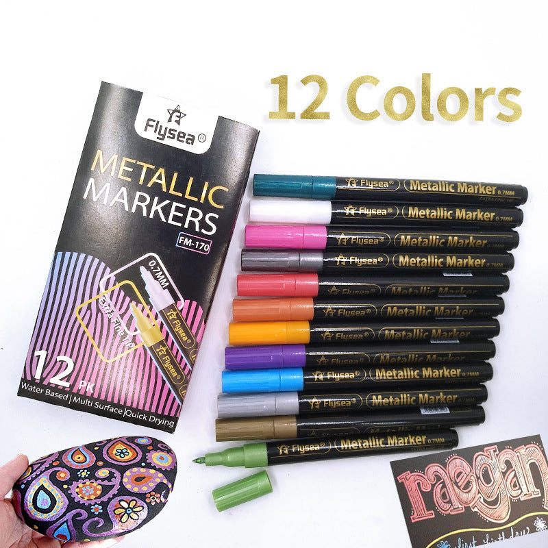 12 Colors Acrylic Paint Pens Metal Paint Marker Pen