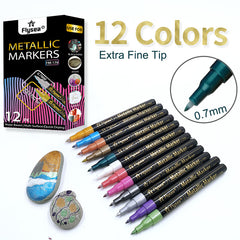 12 Colors Acrylic Paint Pens Metal Paint Marker Pen